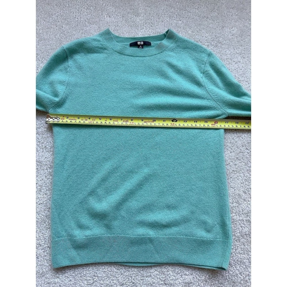 Uniqlo 100% Cashmere Crew Neck Pullover Sweater Size XS Light Green - Picture 5 of 5